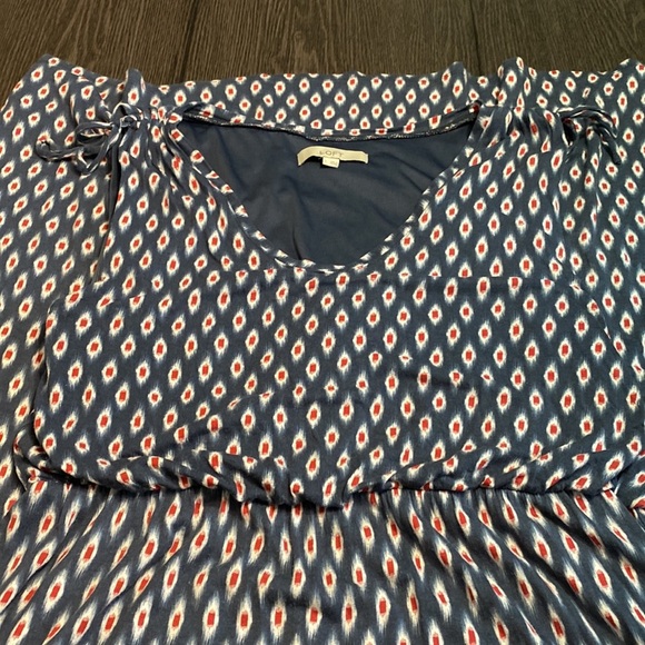 Loft sleeveless maxi dress. Size L. Elastic waist. Super cute pattern! - Picture 3 of 7